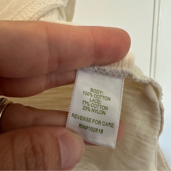 Garnet Hill Cotton Lace Trim Tie Detail Tassel Tank Top Sleeveless Womens Small - Picture 4 of 6